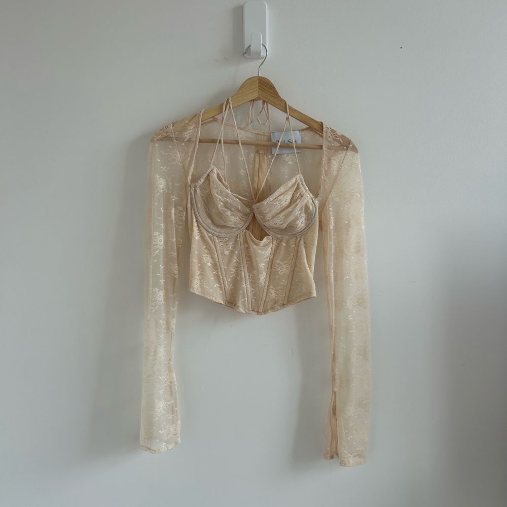 Cream Lacey Corset Top